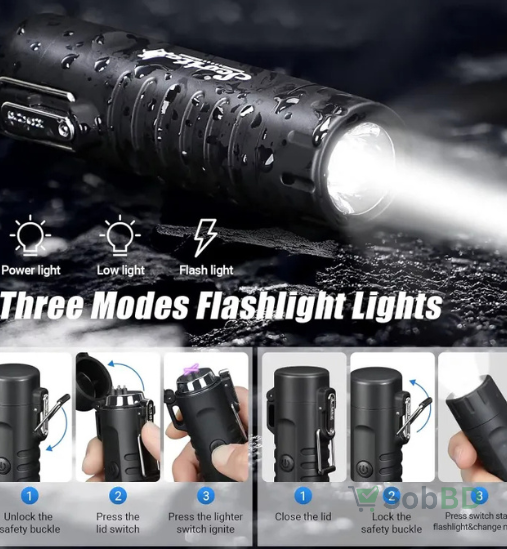 Electric lighter and LED flashlight