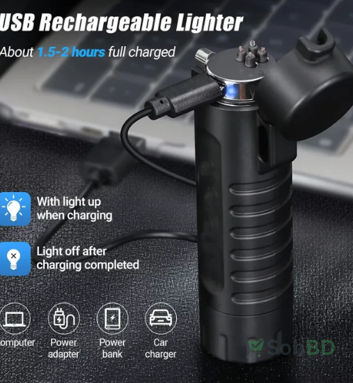 Electric lighter and LED flashlight